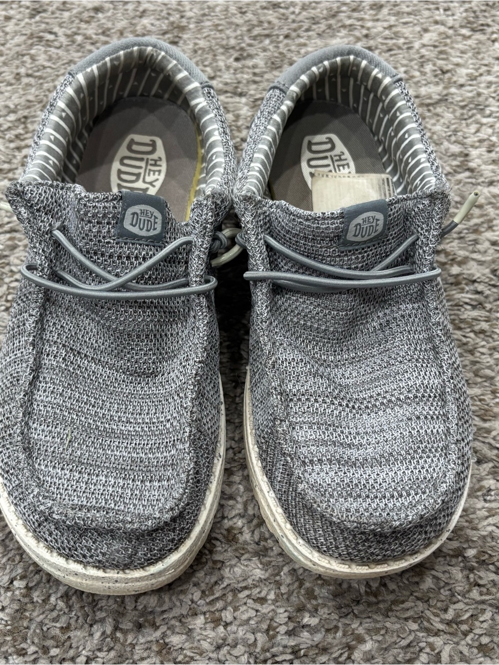 Hey Dude Kid’s size 3 Lightweight Grey Knit Casual Shoes